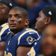 Michael Sam of the St. Louis Rams watches from the bench during the second half of a preseason game against the New Orleans Saints at the Edward Jones Dome in St. Louis Aug. 8, 2014.
Dilip Vishwanat/Getty Images